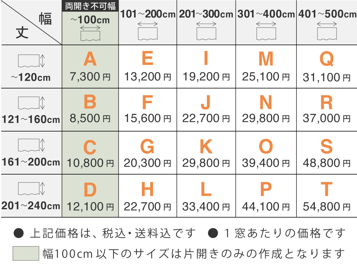 価格表1.5倍ひだ