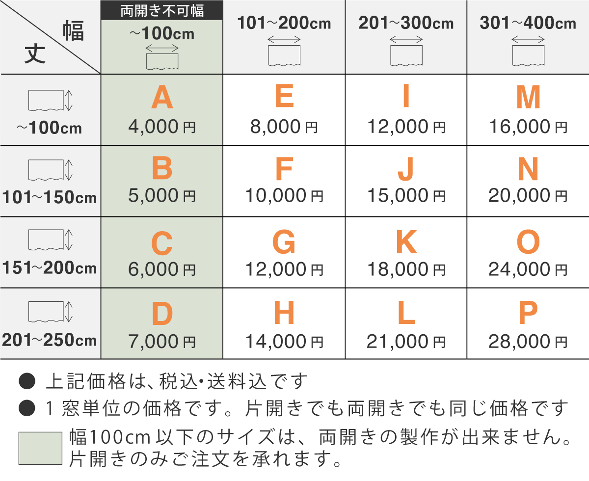 価格表1.5倍ひだ